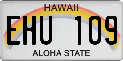 HI license plate EHU109