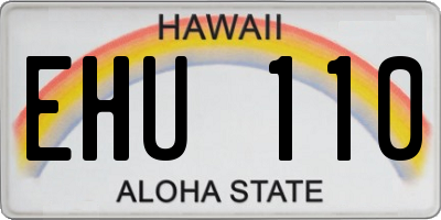 HI license plate EHU110