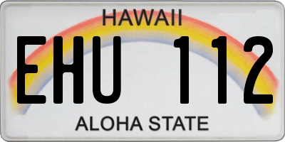 HI license plate EHU112