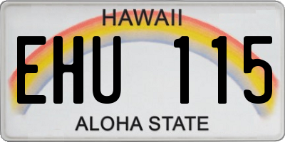 HI license plate EHU115