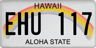 HI license plate EHU117