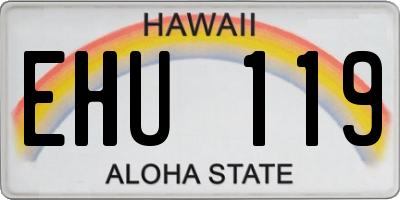 HI license plate EHU119