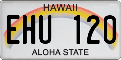 HI license plate EHU120