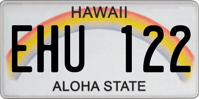 HI license plate EHU122