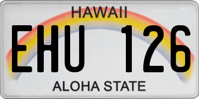 HI license plate EHU126