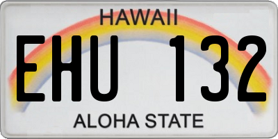 HI license plate EHU132