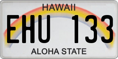 HI license plate EHU133