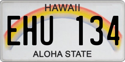 HI license plate EHU134