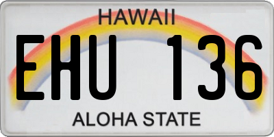 HI license plate EHU136