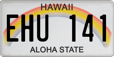 HI license plate EHU141