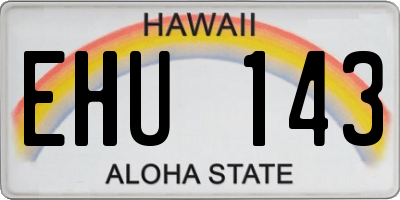 HI license plate EHU143