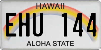 HI license plate EHU144