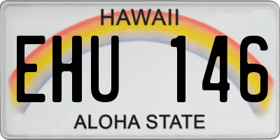 HI license plate EHU146