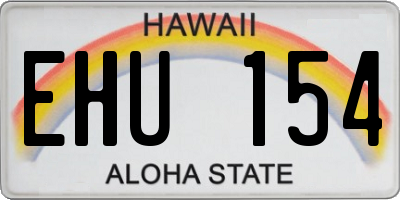 HI license plate EHU154