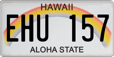 HI license plate EHU157