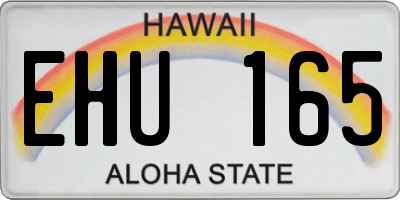 HI license plate EHU165