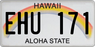 HI license plate EHU171