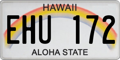 HI license plate EHU172