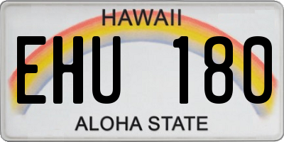 HI license plate EHU180