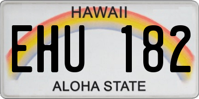 HI license plate EHU182