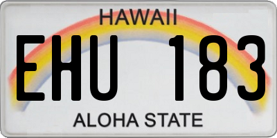 HI license plate EHU183