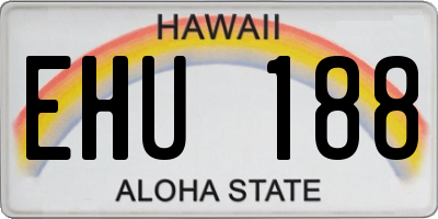 HI license plate EHU188