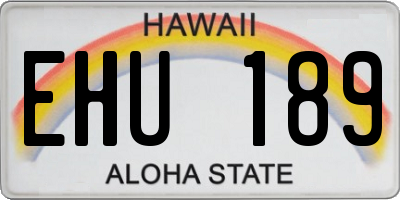 HI license plate EHU189