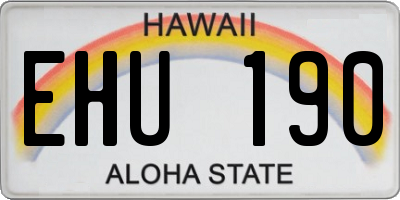 HI license plate EHU190