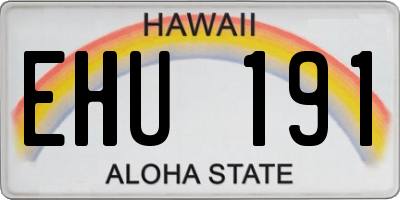 HI license plate EHU191