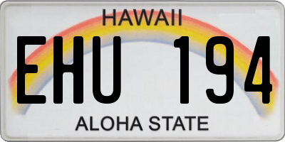 HI license plate EHU194