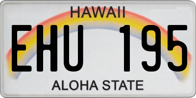 HI license plate EHU195