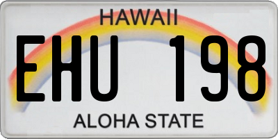 HI license plate EHU198