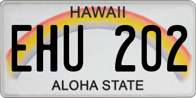 HI license plate EHU202