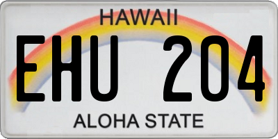HI license plate EHU204