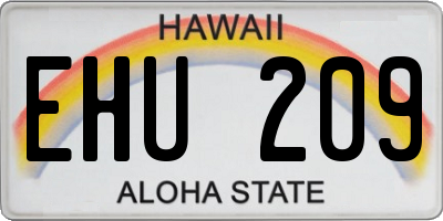 HI license plate EHU209