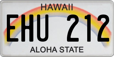 HI license plate EHU212