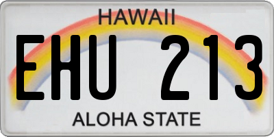 HI license plate EHU213
