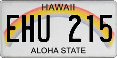HI license plate EHU215
