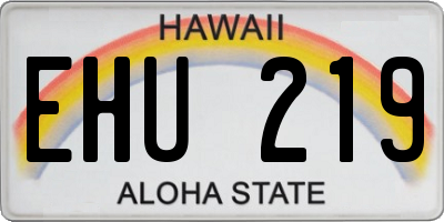 HI license plate EHU219