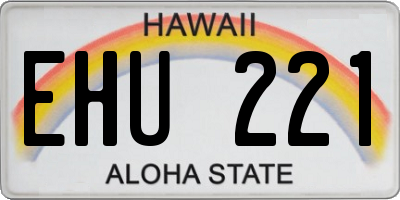 HI license plate EHU221