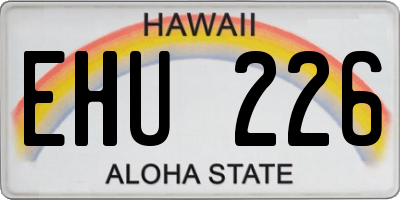 HI license plate EHU226