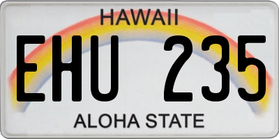 HI license plate EHU235