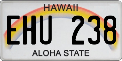 HI license plate EHU238