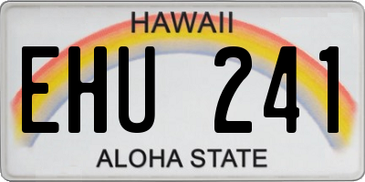 HI license plate EHU241
