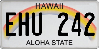 HI license plate EHU242