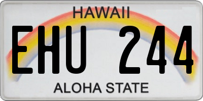 HI license plate EHU244