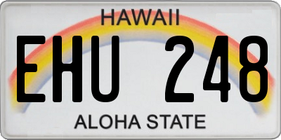 HI license plate EHU248