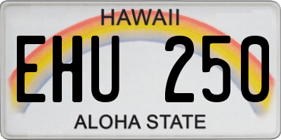 HI license plate EHU250
