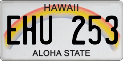 HI license plate EHU253