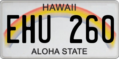 HI license plate EHU260
